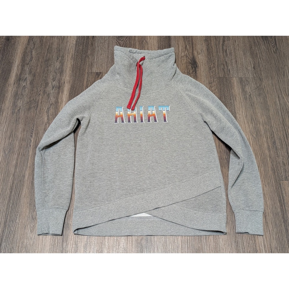 Ariat REAL Womens Gray Funnel Neck Pullover Sweatshirt Size S/P‎